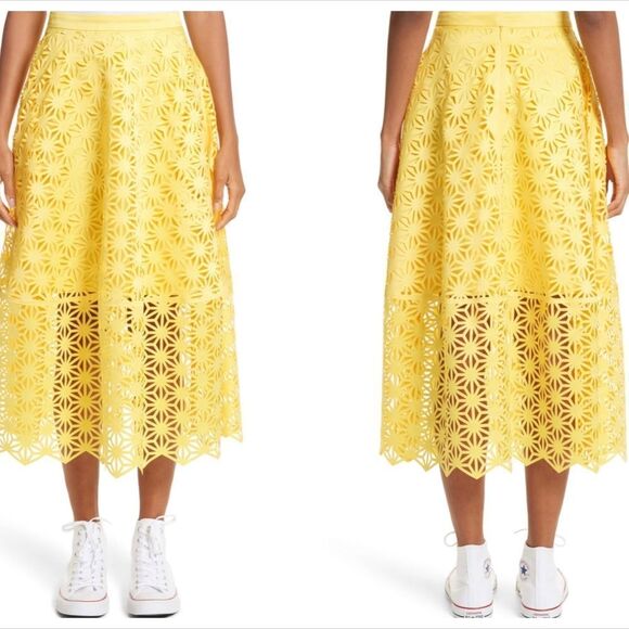 Paskal Double Layered Laser Cut Out Skirt